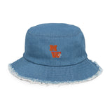 MW Distressed denim bucket hat